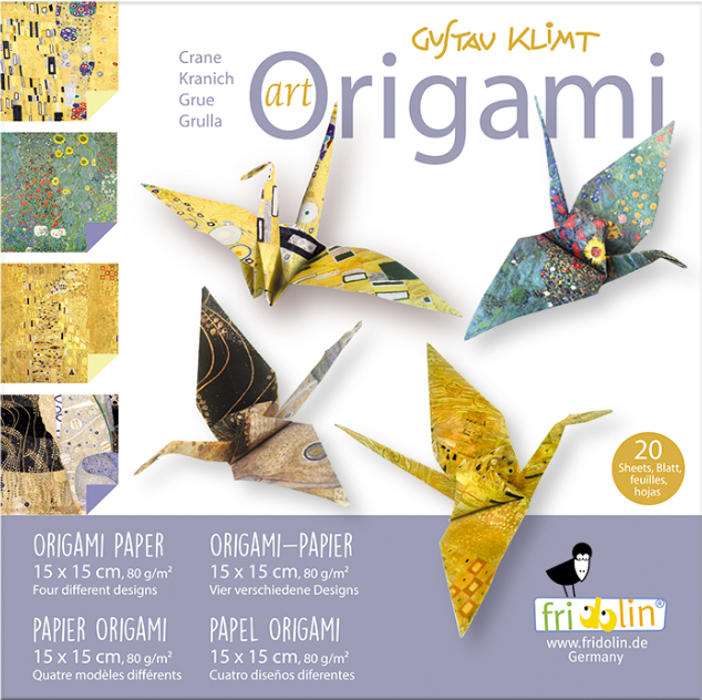 Art Origami 15cm x 15cm Gustav Klimt Cranes by Homeportonline