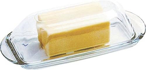 Presence Butter Dish with Cover, 3.25" x 7.5" x 2" by Kiss the Cook