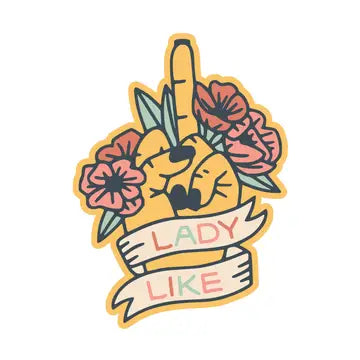 Lady Like Middle Finger Sticker