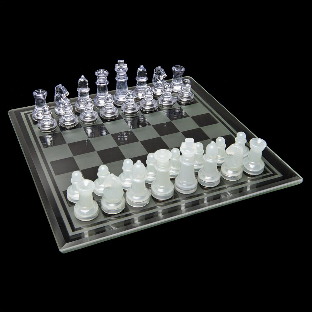 Game Chess & Checkers Glass Board by Homeportonline