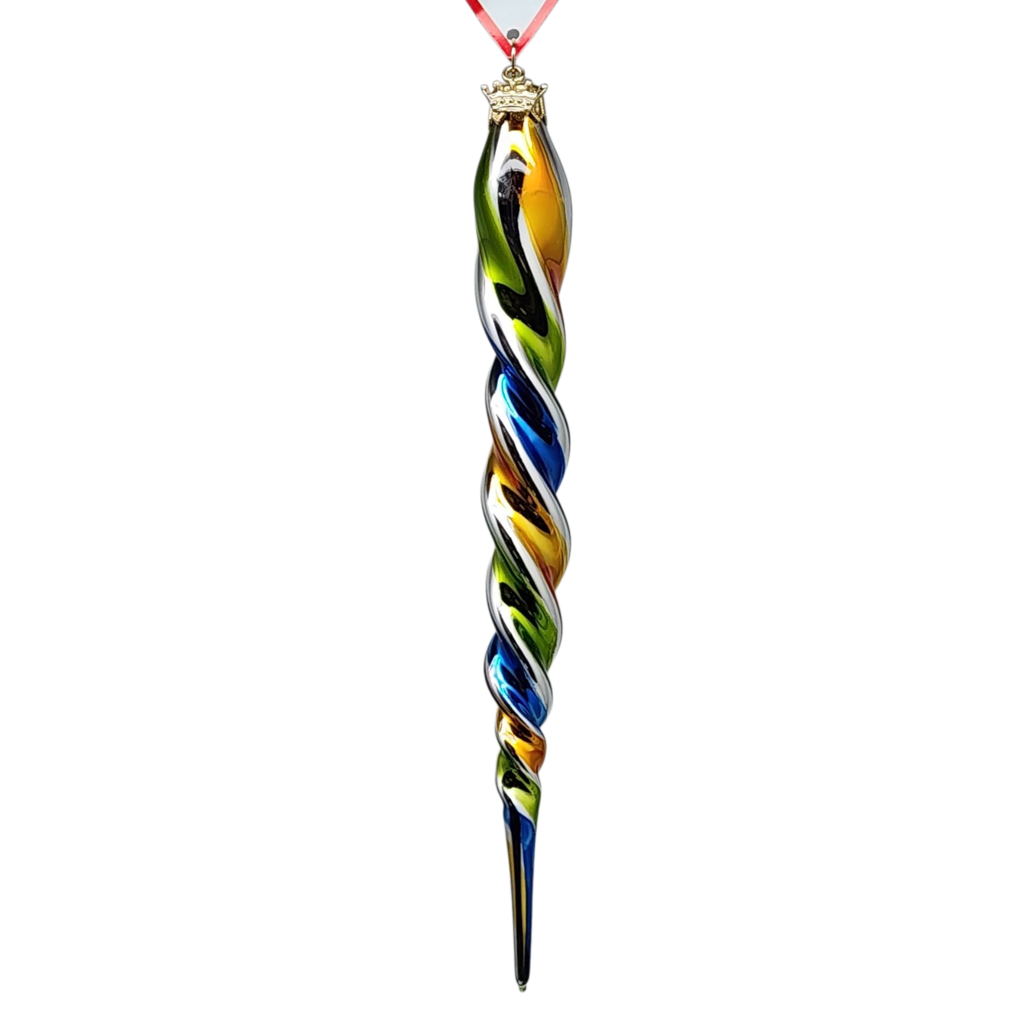 Rainbow Twister Glass Icicle -