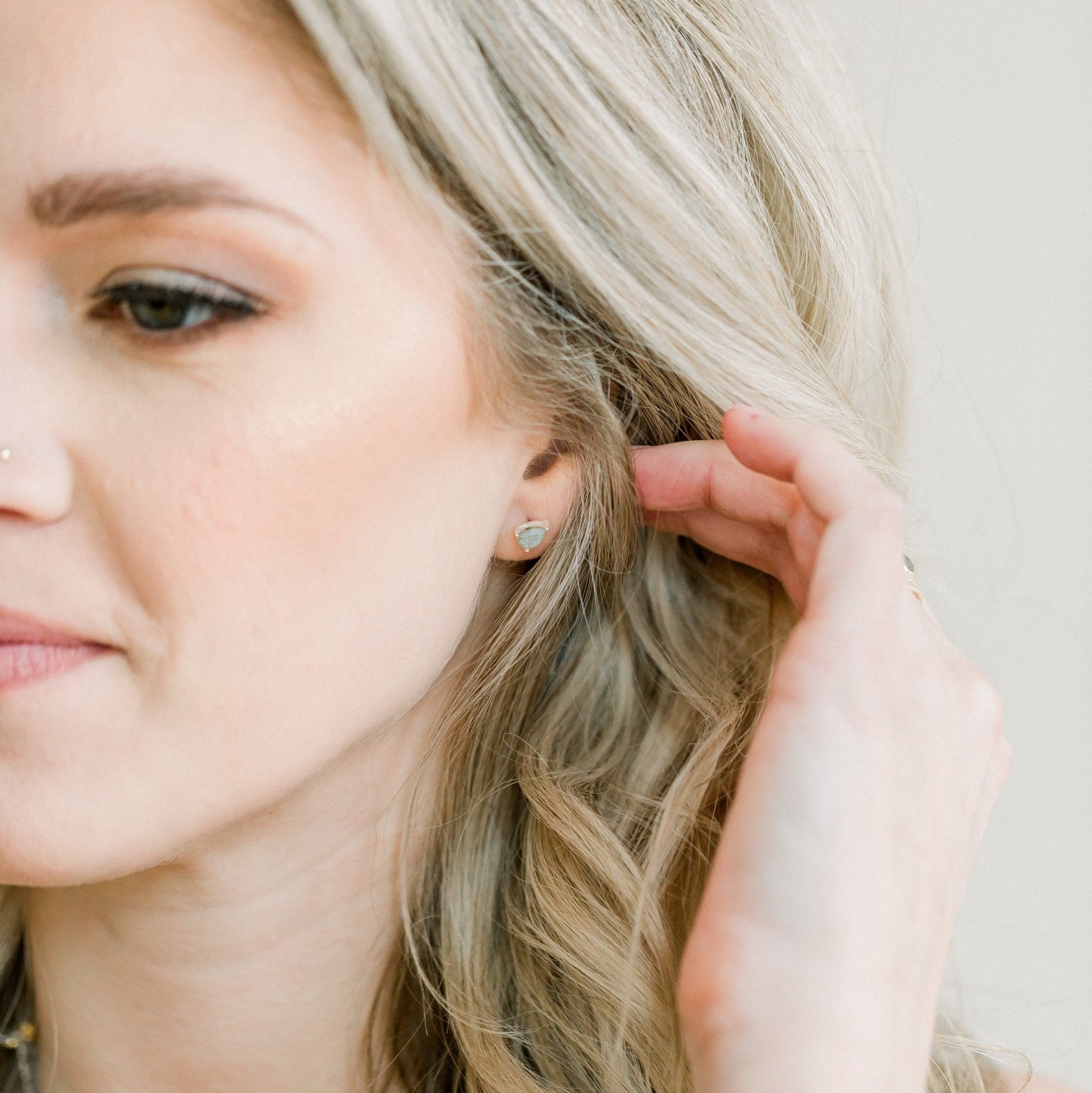 Deco Mini Studs | Moonstone by elliparr