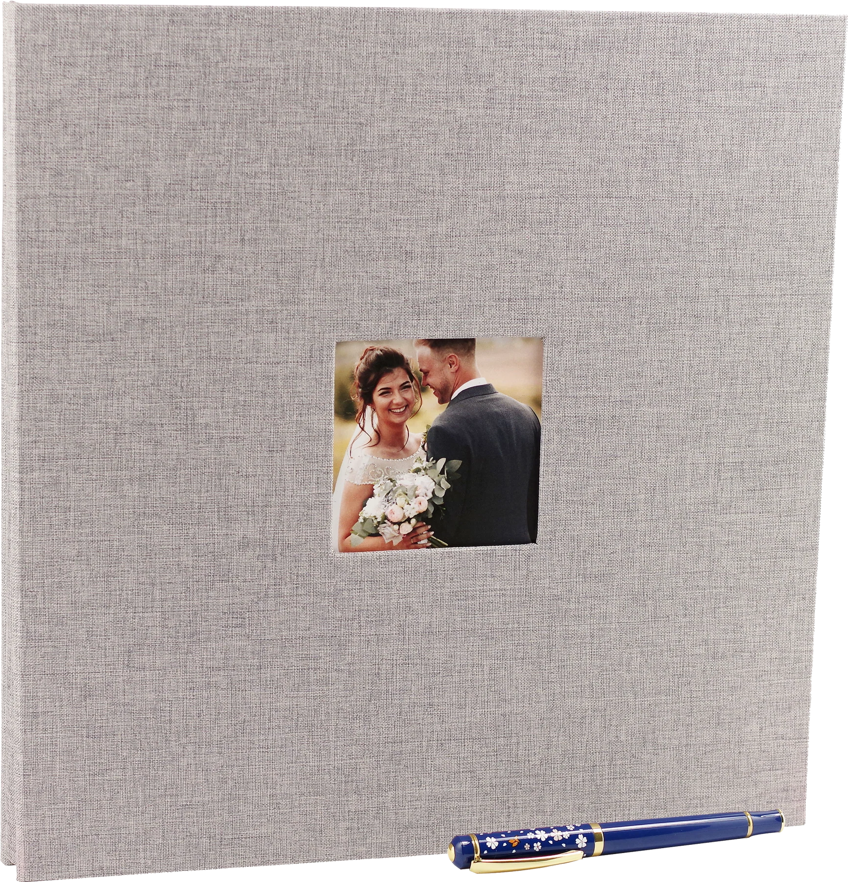 Photo Album Deluxe Holds 200 Photos Grey 12 1/8" x 13 1/4" by Homeportonline