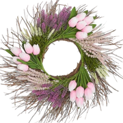 Tulip Heather Wreath on Natural Twig Base