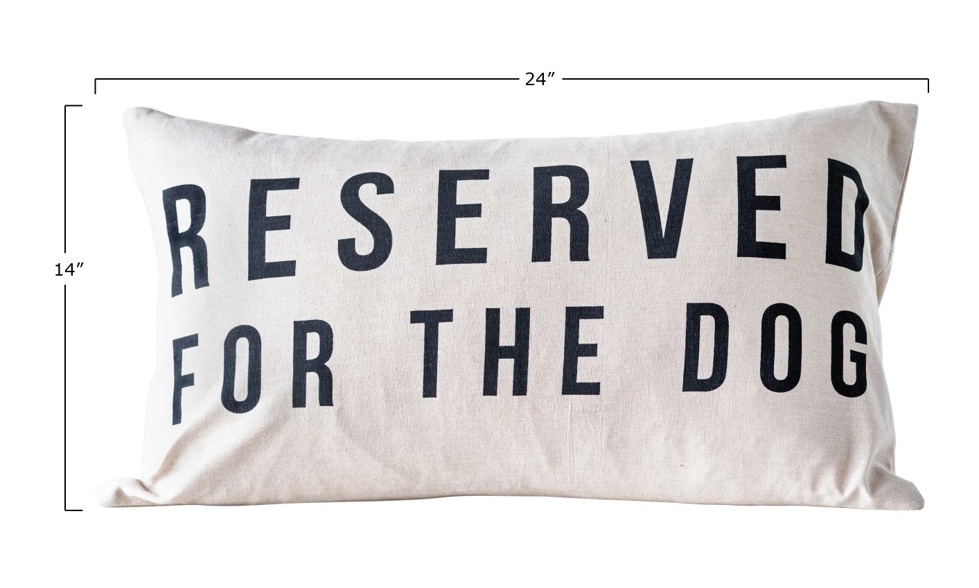 Pillow Lumbar Cotton Reserved for the Dog Natural & Black by Homeportonline