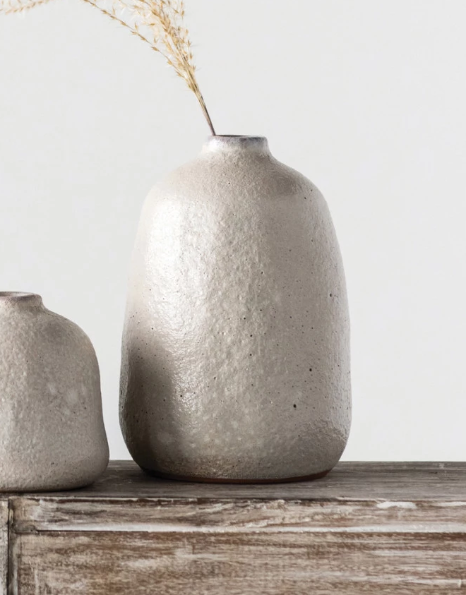 Vase Terracotta Grey Sand Finish Large by Homeportonline