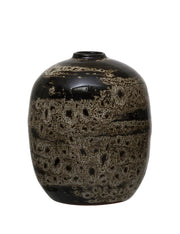 Vase Terracotta Round Reactive Glaze Brown 4" Round x 5" High Medium by Homeportonline