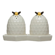 Salt & Pepper Shakers - Vintage Reproduction Beehive w/ Honeycomb Plate by Homeportonline