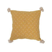 Throw Pillow Cotton Slub with Embroidered Dots & Tassels 20" by Homeportonline