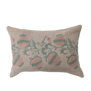 Lumbar Pillow Chambray with Embroidery Cotton 20" x 14" by Homeportonline