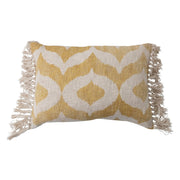 Lumbar Pillow Ikat Pattern Cotton Slub with Tassels 24" x 16" by Homeportonline