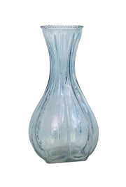 Vase Debossed Glass Blue 6.25" High Large by Homeportonline
