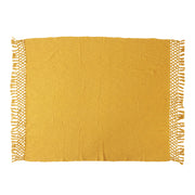 Woven Cotton Throw with Crochet and Fringe by Homeportonline