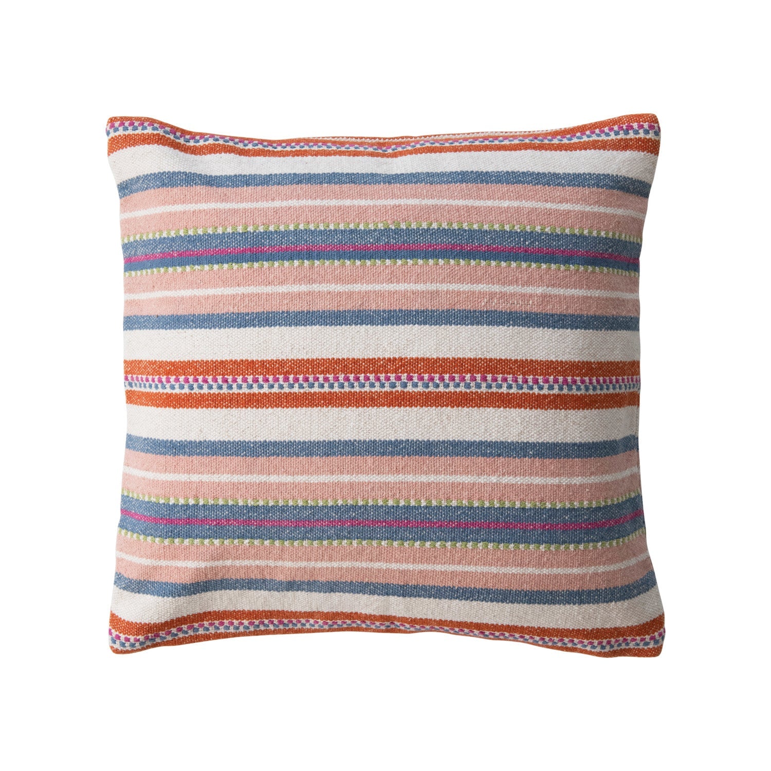 Pillow Woven Cotton Multicolor 18" by Homeportonline