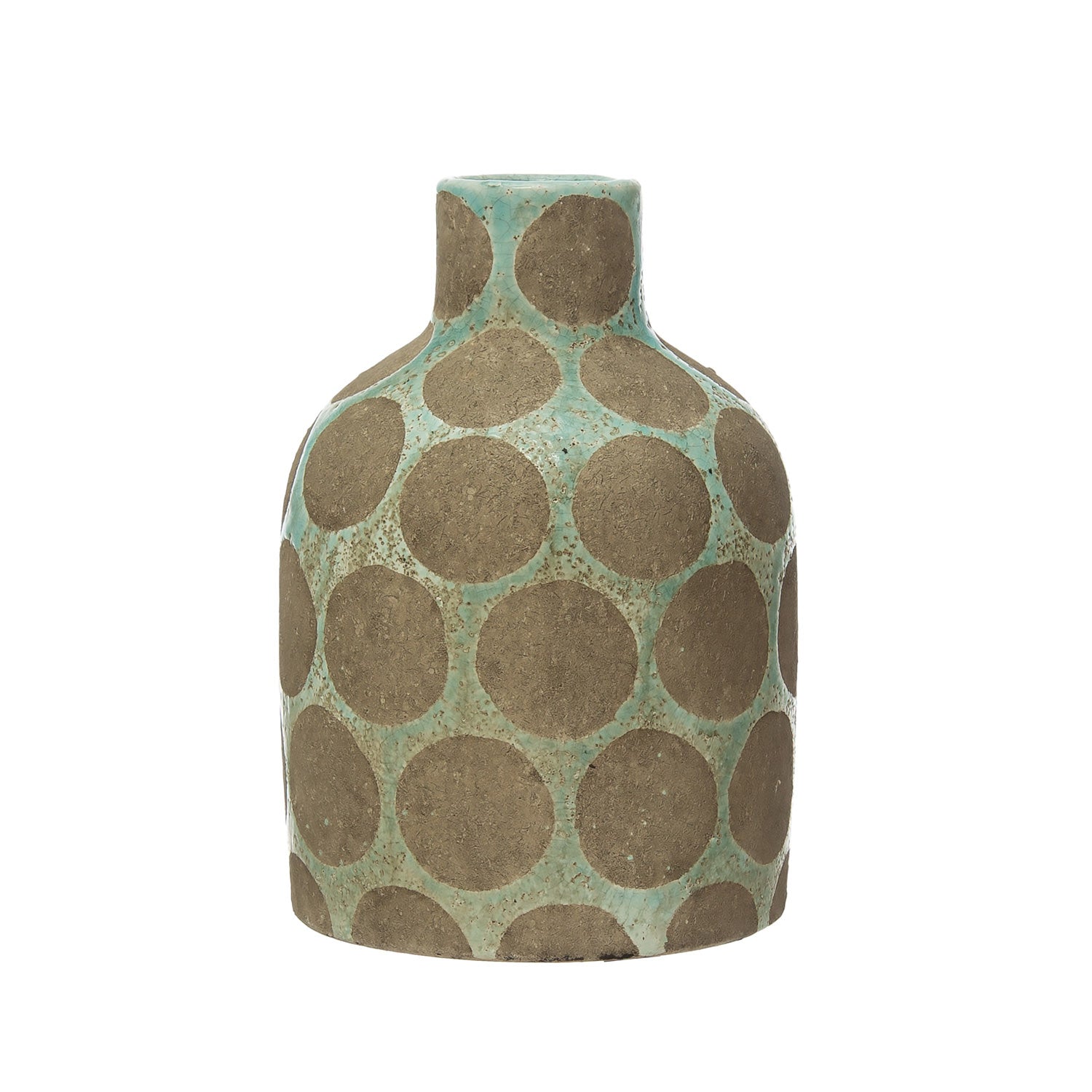 Terra-cotta Vase with Wax Relief Dots by Homeportonline