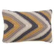 14" x 9" Cotton Crocheted Lumbar Pillow w/ Chevron Pattern by Homeportonline
