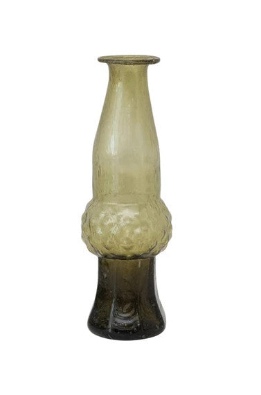 Vase Glass Hand Blown Green Large by Homeportonline