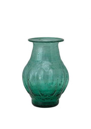 Vase Glass Hand Blown Aqua Medium by Homeportonline