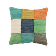 20" Woven Cotton Dhurrie Pillow, Polyester Fill Multi Color by Homeportonline