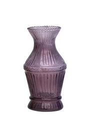 Vase Debossed Glass Purple 5" High Medium by Homeportonline