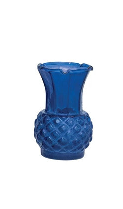 Vase Debossed Glass Cobalt Blue 3.25" High Extra Small by Homeportonline