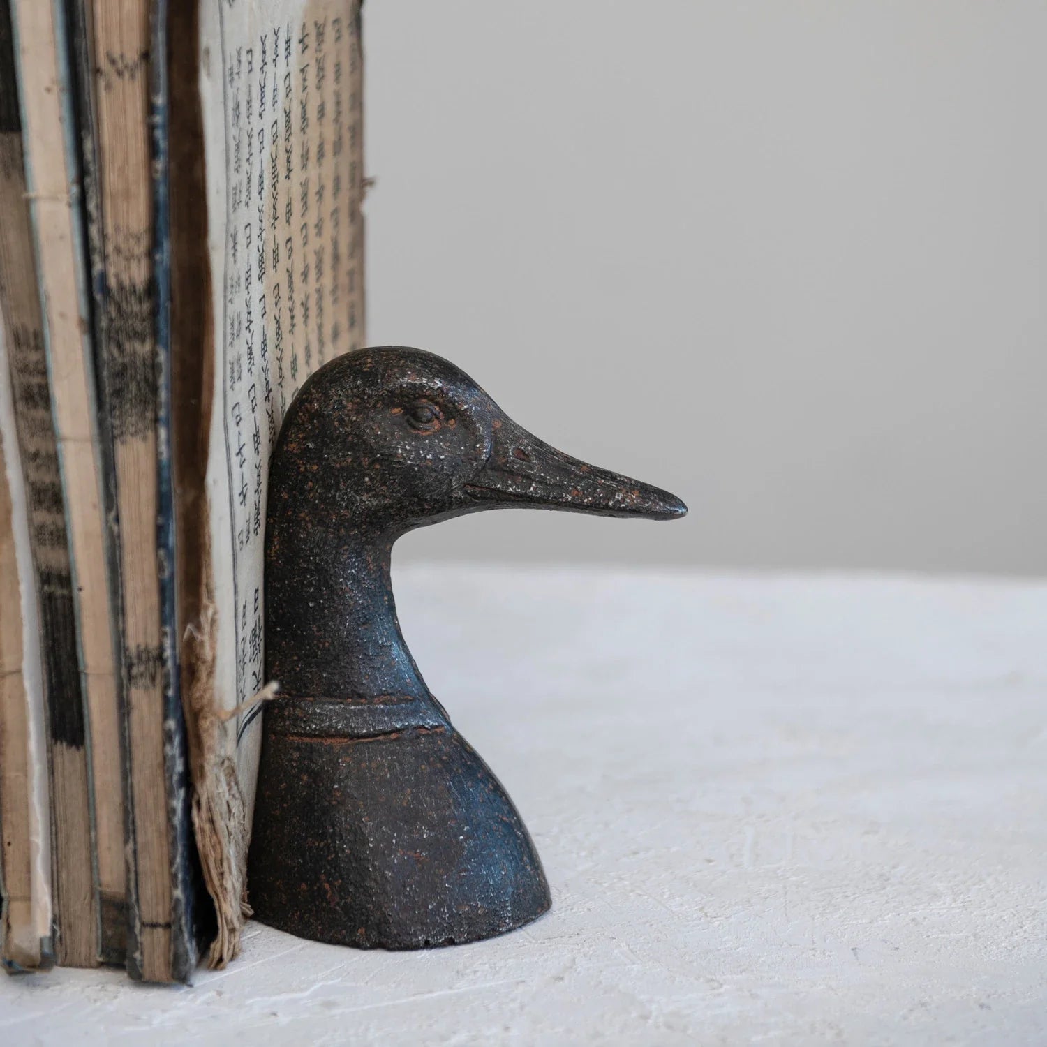 Bookends Cast Iron Duck Heads Brown (Sold as Pair) by Homeportonline