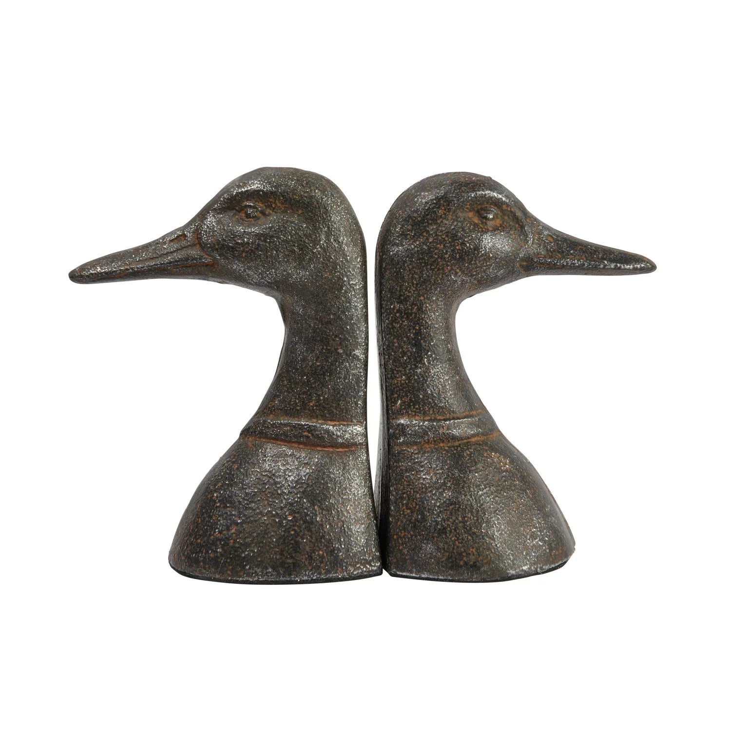 Bookends Cast Iron Duck Heads Brown (Sold as Pair) by Homeportonline