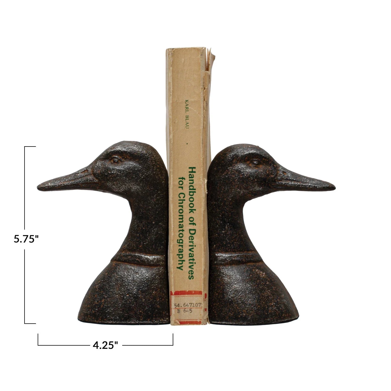 Bookends Cast Iron Duck Heads Brown (Sold as Pair) by Homeportonline