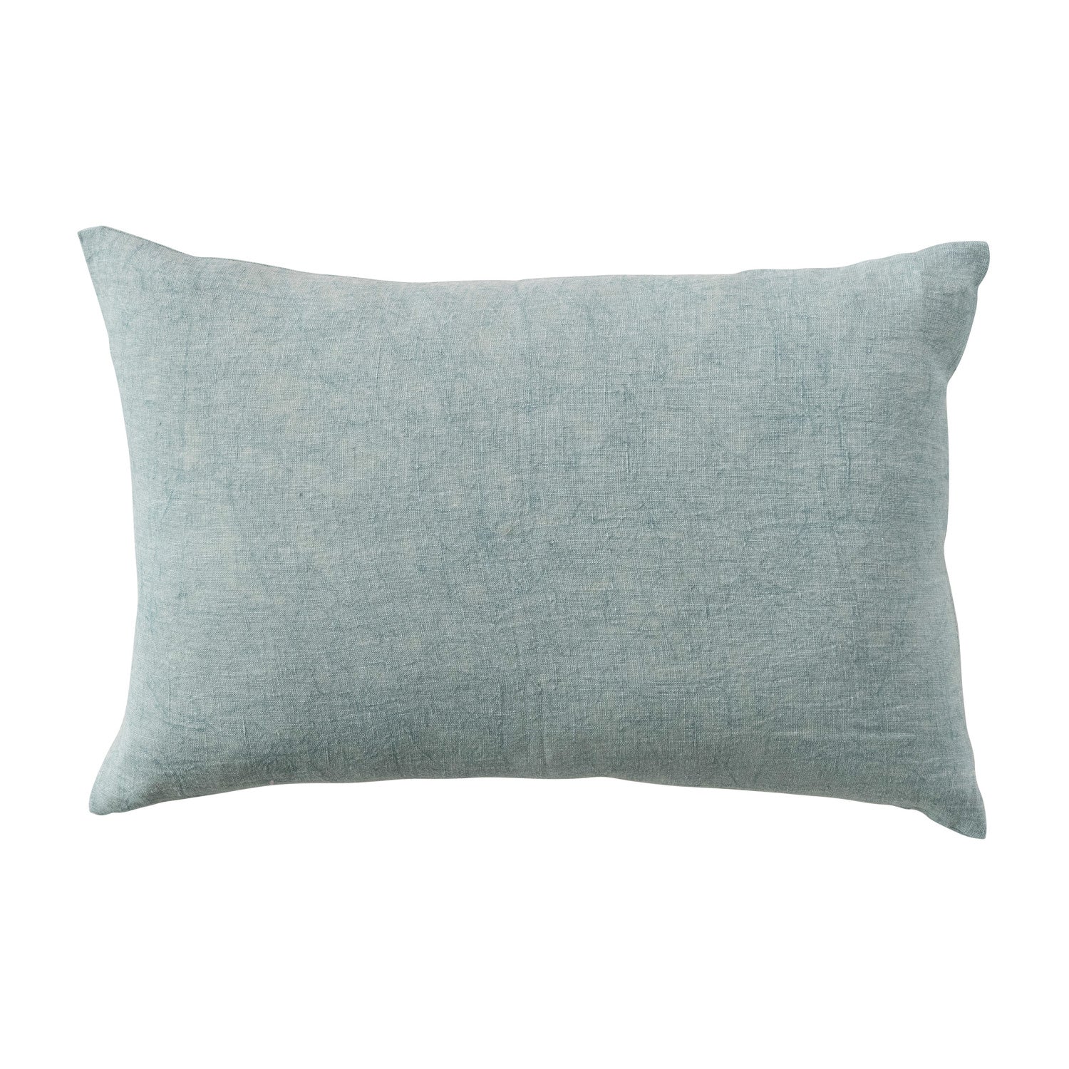Pillow Lumbar Stonewashed Linen Mint 24"L x 16"H by Homeportonline