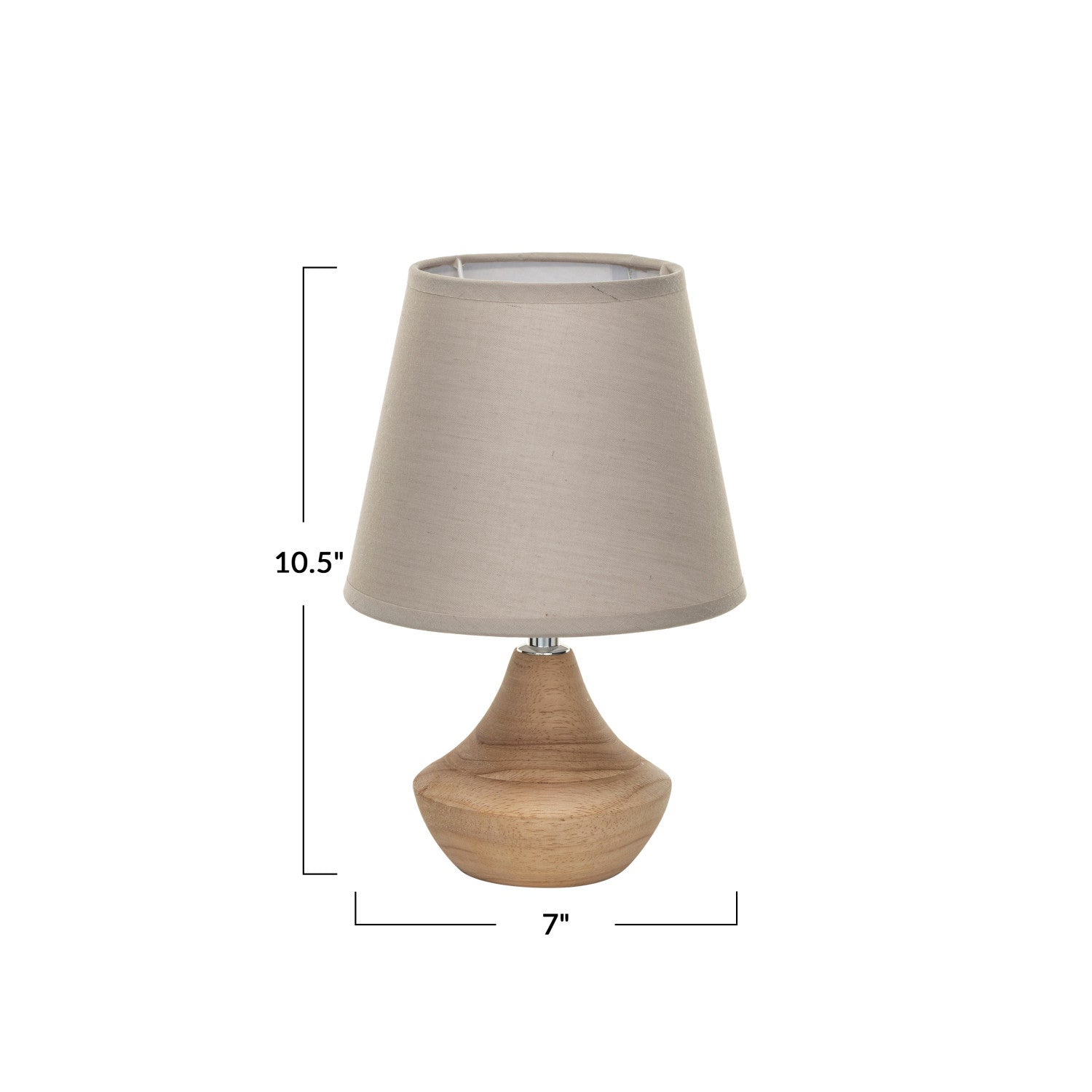 Lamp Tabletop Eucalyptus Wood with Linen Shade by Homeportonline