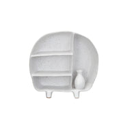 Stoneware Footed Shelf with 4 Compartments & Attached Vase by Homeportonline