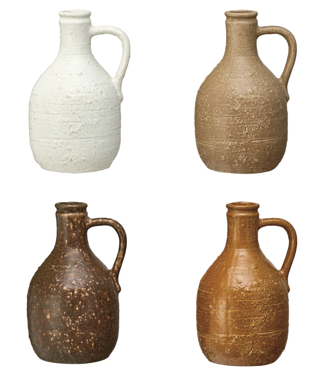 Vase Stoneware Decorative Jug 4 Colors 6"h (Sold Individually) by Homeportonline