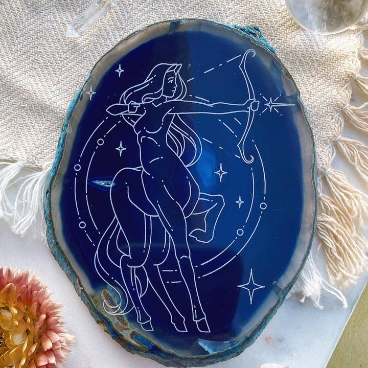 Zodiac Symbol Agate Slices Astrology Sign Horoscope