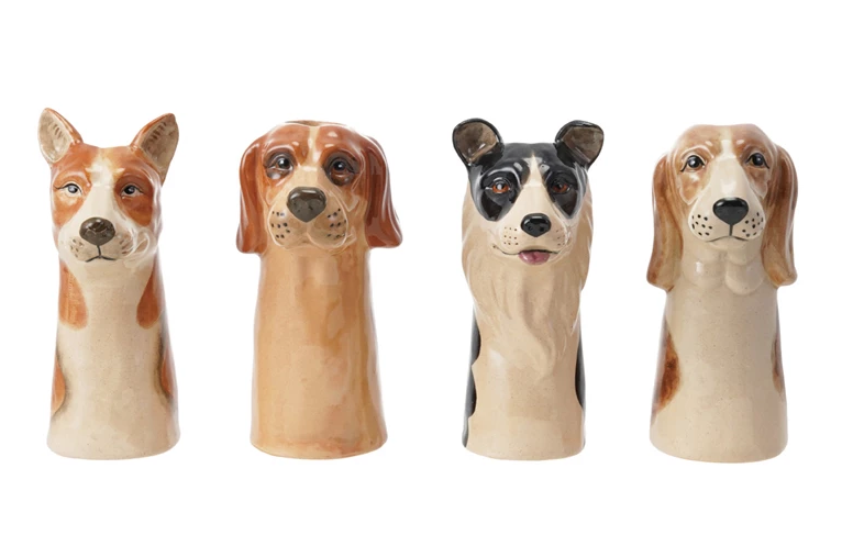 Vase Stoneware Dog 4 Styles 6.25"h (Sold Individually) by Homeportonline