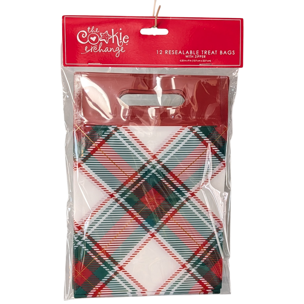 Resealable Treat Bags – Tartan Plaid with Zipper (Set of 12)