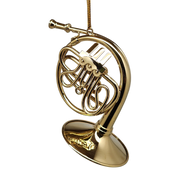 Brass French Horn Ornament with Case