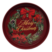Huge Deep Round 13.5" Tray - Merry Christmas