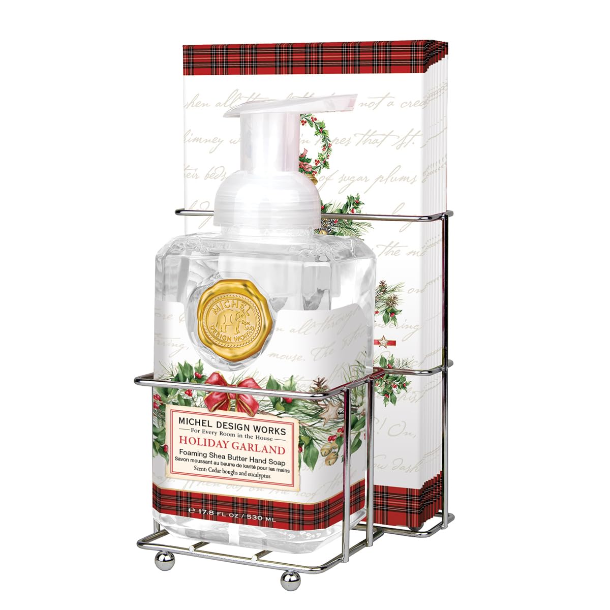 Holiday Garland Foaming Hand Soap / Napkin Caddy