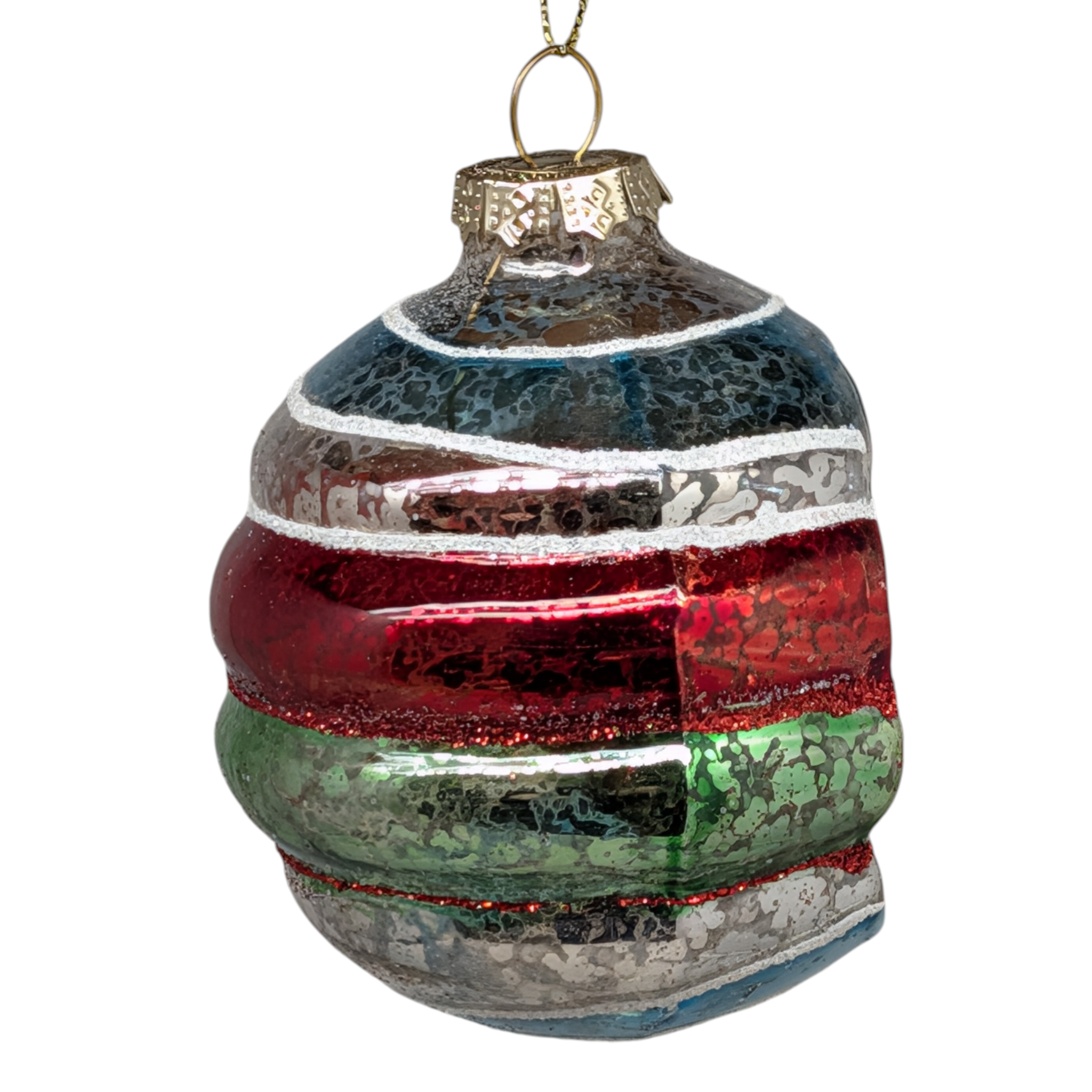 Vintage‑Style Reflector Indent Glass Ornament