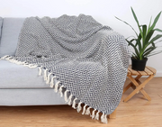 Chevron Patterned Cotton Throw Blanket - 50" x 70" by SidePony Boutique