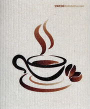 SWEDEdishcloths - Swedish Dishcloth Steaming Coffee Spongecloth by SidePony Boutique