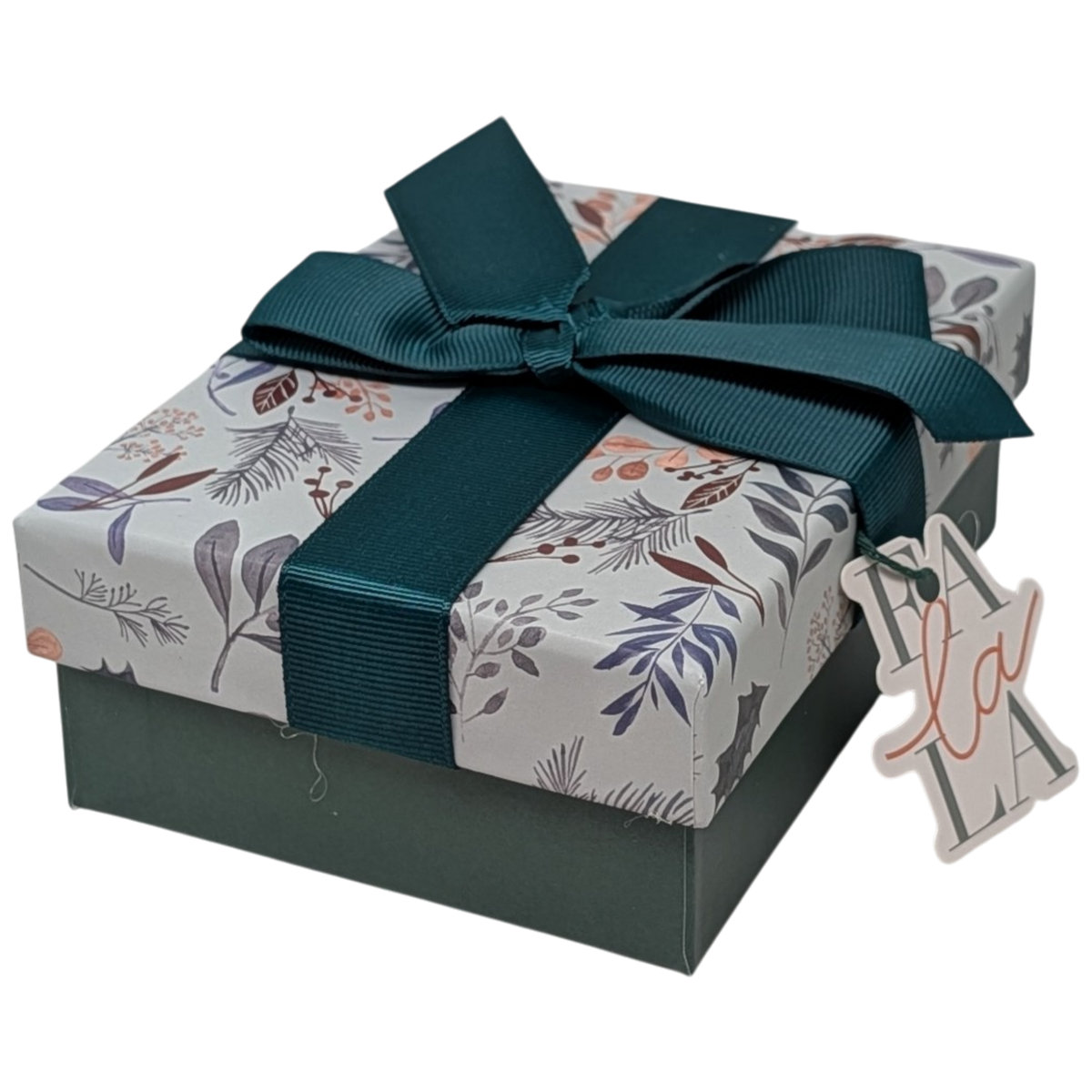 Gift Box for Gift Cards - 5" x 3.75" - Cream Wildflower & Teal