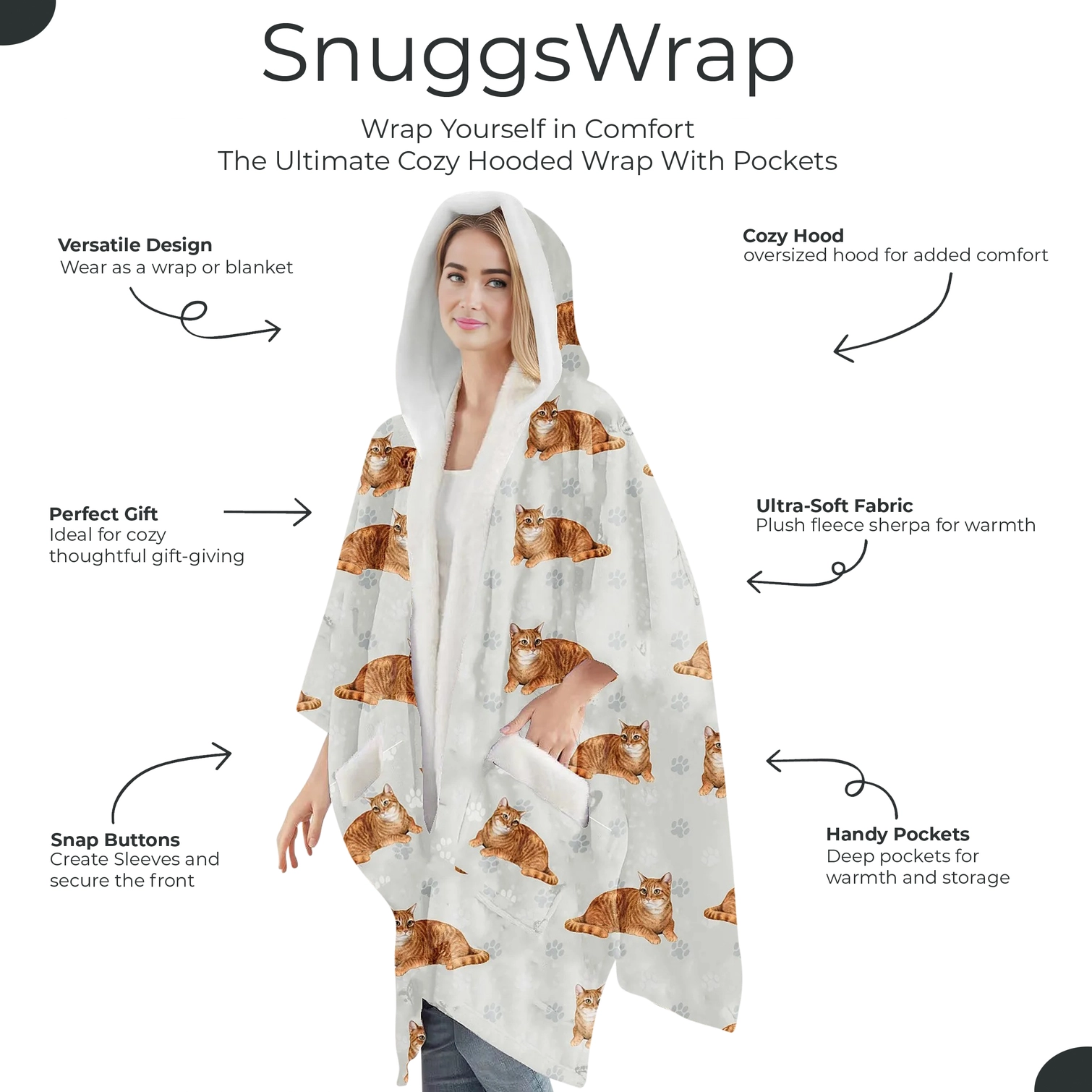 Snuggs Wrap - Orange Tabby Cat