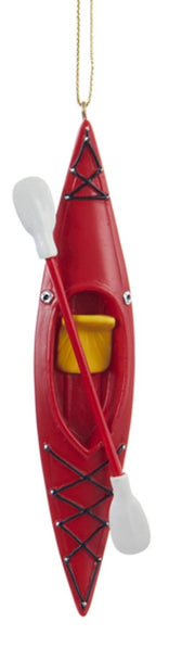 Resin 5 Inch Kayak Ornament - Red