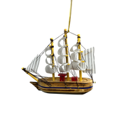 Schooner Brown Boat Ornament