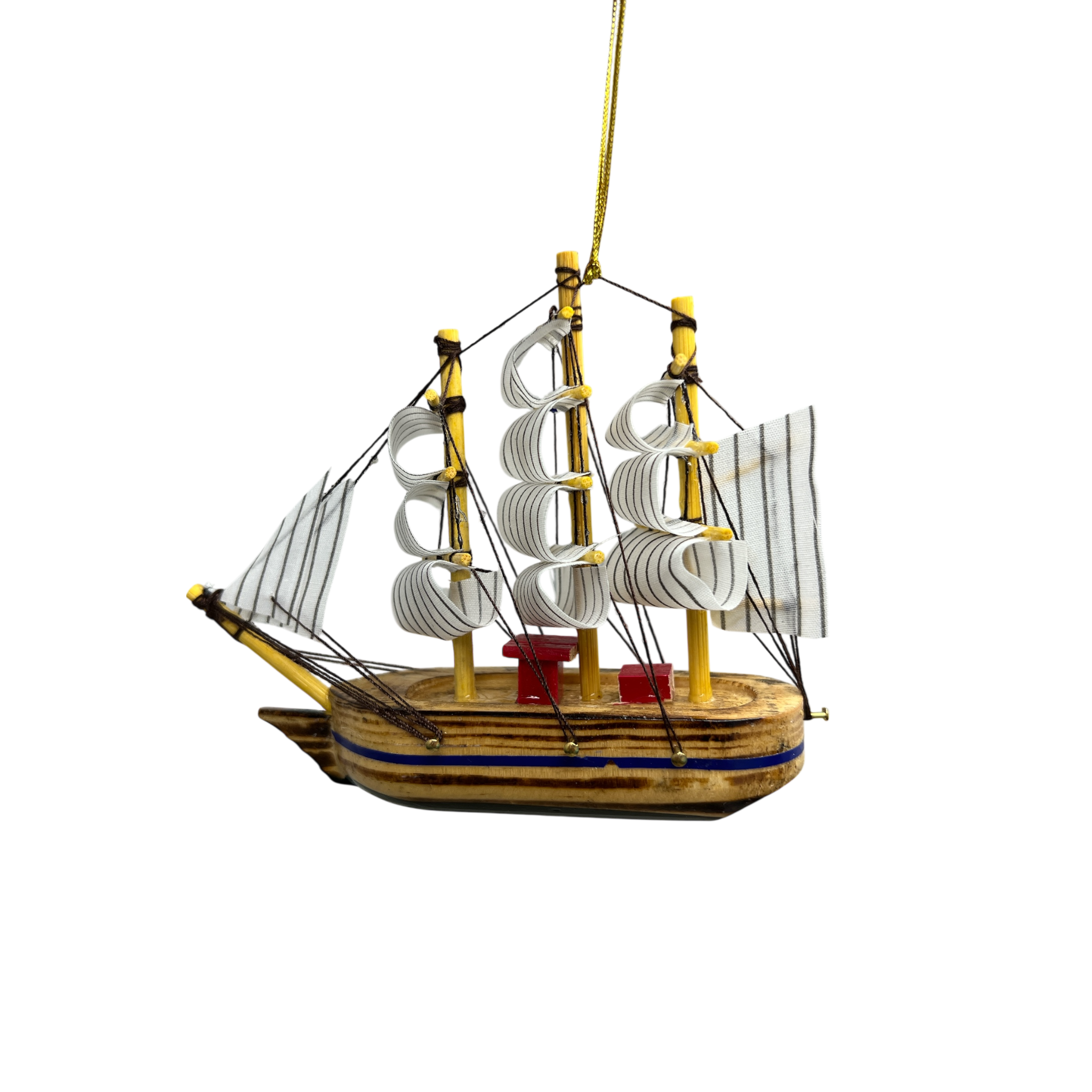Schooner Brown Boat Ornament