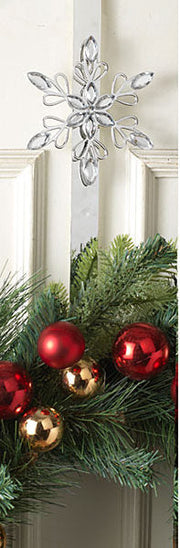 Metal & Jewel Snowflake Holiday Wreath Hanger - Rose Gold