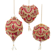 Elegant Ruby Red Tassel Ornament -