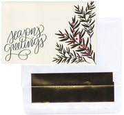 Season's Greetings Botanical Gold Foil Embossed Card Collection