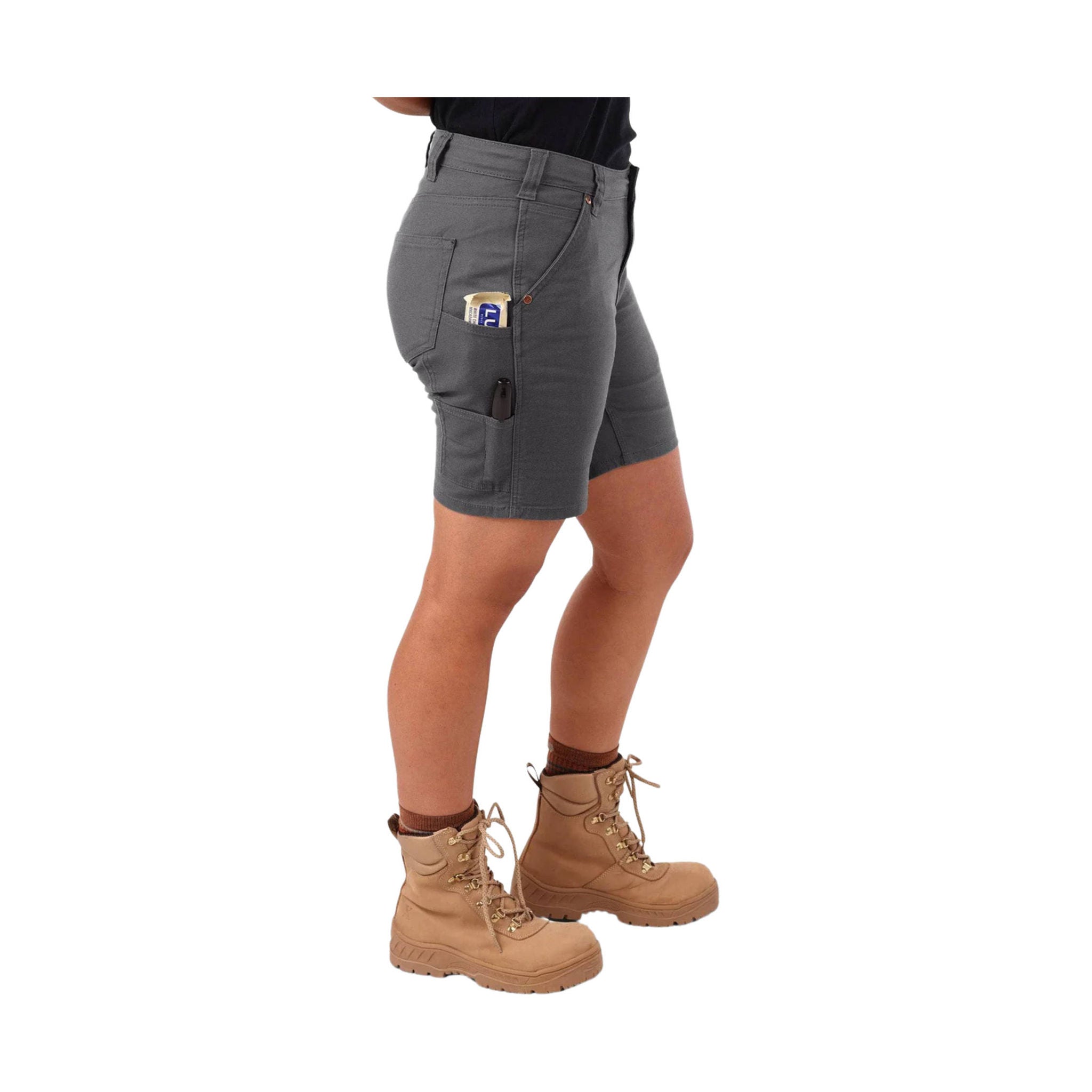 Dovetail Women's Go To Stretch Canvas Short - Cement Grey by Lenny's Shoe & Apparel